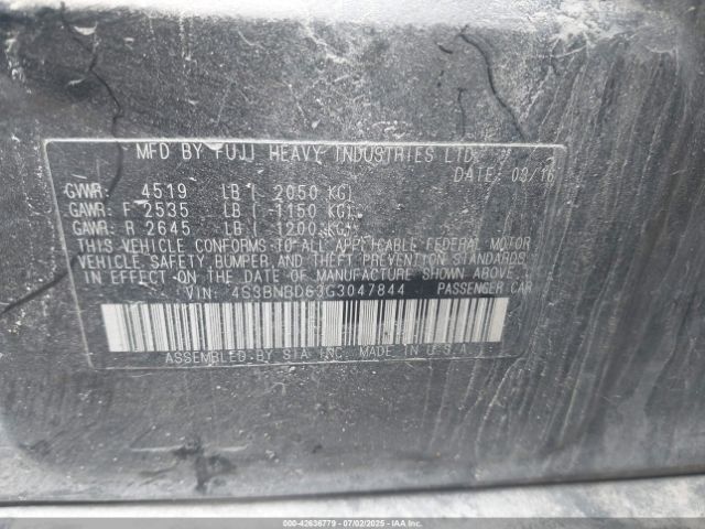 2016 SUBARU LEGACY 4S3BNBD63G3047844 Photo 8