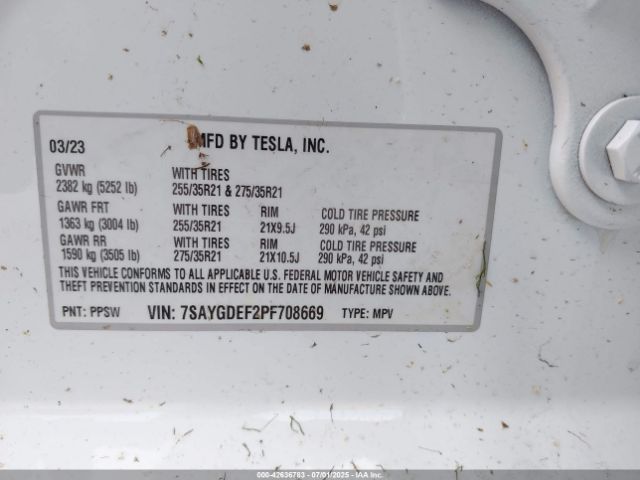 2023 TESLA MODEL Y 7SAYGDEF2PF708669 Photo 8