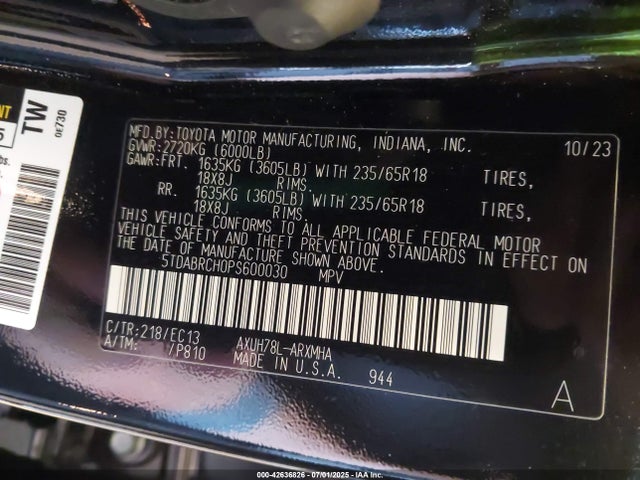 5TDABRCH0PS600030 Toyota a25a-fxs, 5nm+4nm