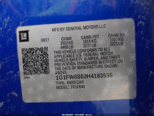 2017 CHEVROLET BOLT EV 1G1FW6S02H4183536 Photo 8