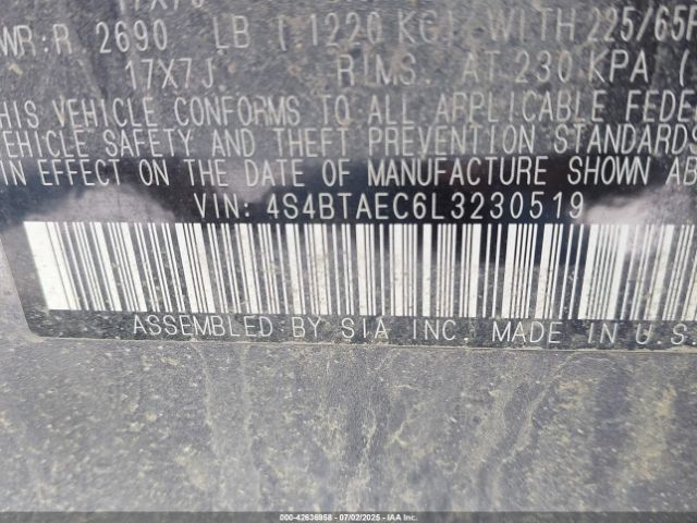 2020 SUBARU OUTBACK 4S4BTAEC6L3230519 Photo 8