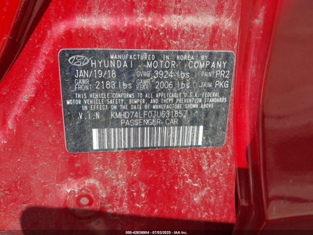 2018 HYUNDAI ELANTRA KMHD74LF0JU631857 Photo 8