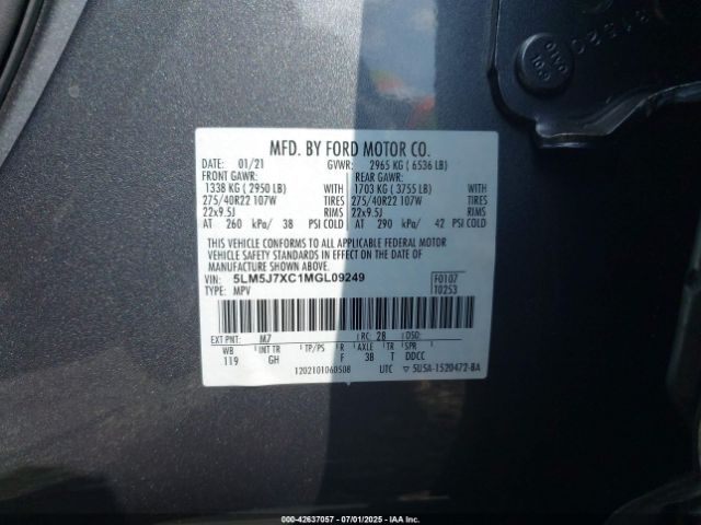 2021 LINCOLN AVIATOR 5LM5J7XC1MGL09249 Photo 8