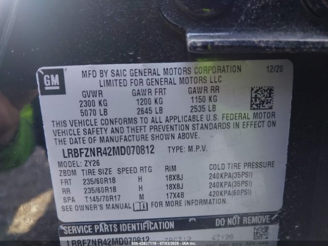 2021 BUICK ENVISION LRBFZNR42MD070812 Photo 8