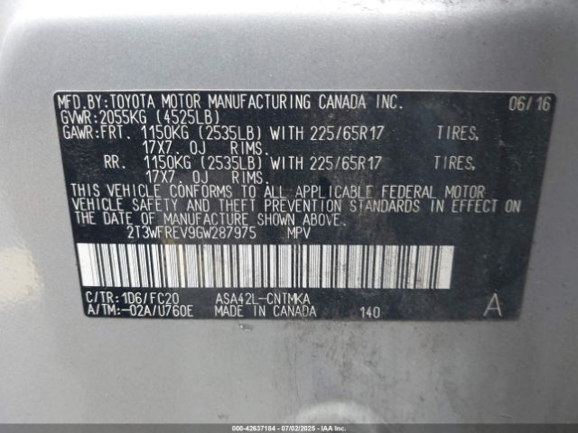 2016 TOYOTA RAV4 2T3WFREV9GW287975 Photo 8