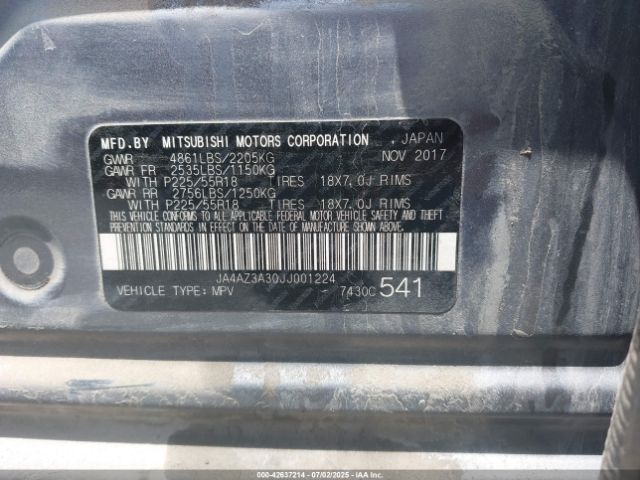 2018 MITSUBISHI OUTLANDER JA4AZ3A30JJ001224 Photo 8