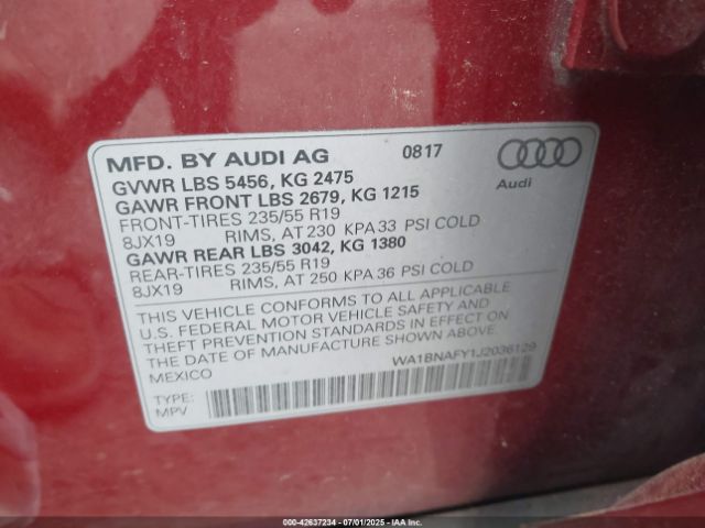 2018 AUDI Q5 WA1BNAFY1J2036129 Photo 8
