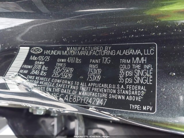 Hyundai gdi theta iii 2023 5NMJFCAE8PH242947 Image 9
