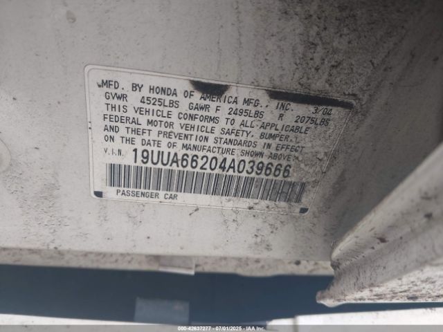 2004 ACURA TL 19UUA66204A039666 Photo 8