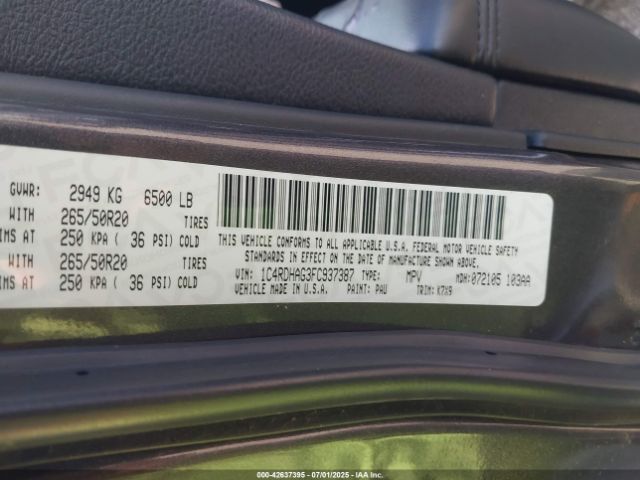 2015 DODGE DURANGO 1C4RDHAG3FC937387 Photo 8