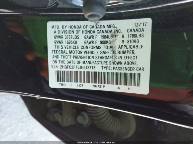 2018 HONDA CIVIC 2HGFC2F75JH518718 Photo 8
