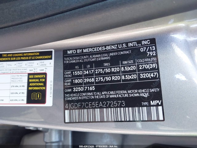 Mercedes-Benz Gl-Class 2014 4JGDF7CE5EA272573 Image 9