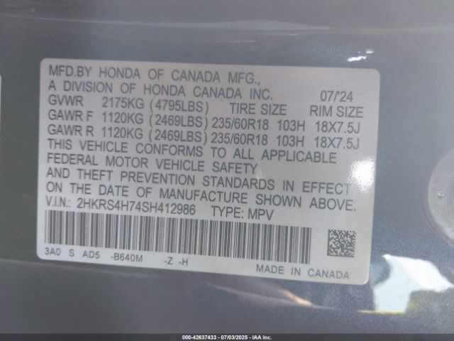 2025 HONDA CR-V 2HKRS4H74SH412986 Photo 8