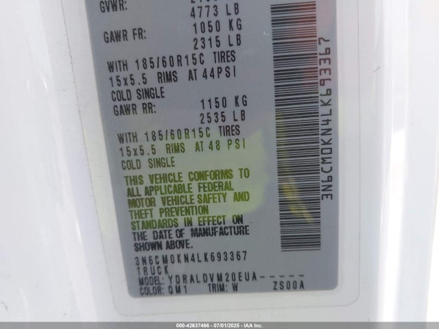 3N6CM0KN4LK693367 Nissan NV200
