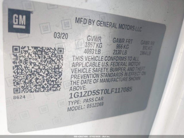 1G1ZD5ST0LF117085 Chevrolet lfv - direct injection, variable valve timing, gen 1