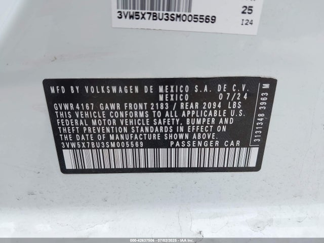 3VW5X7BU3SM005569 Volkswagen tsi