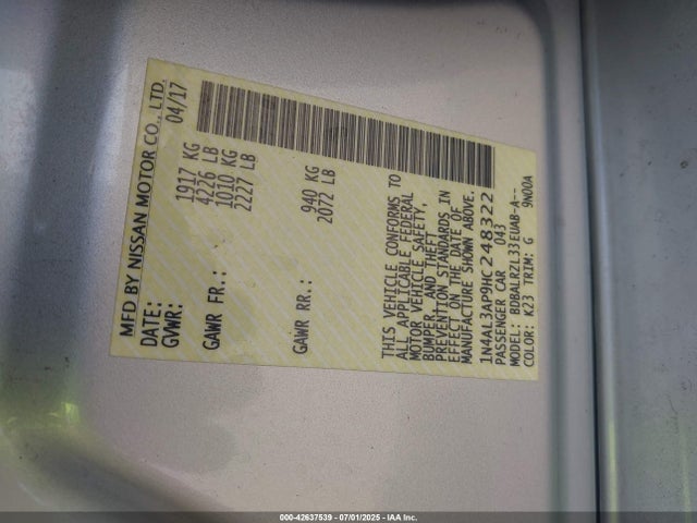 1N4AL3AP9HC248322 Nissan 2017