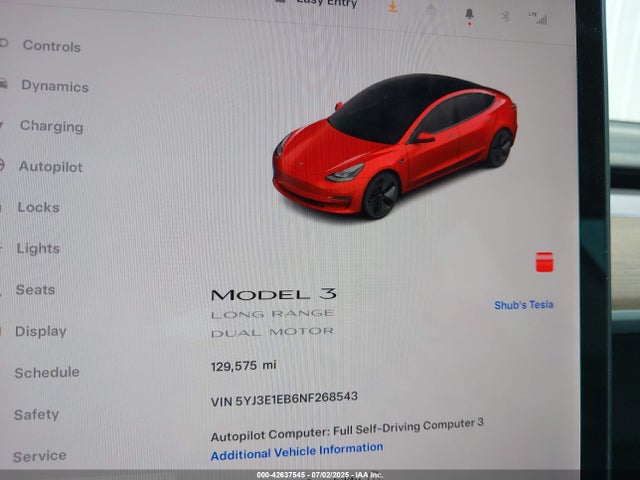 2022 TESLA MODEL 3 5YJ3E1EB6NF268543 Photo 6