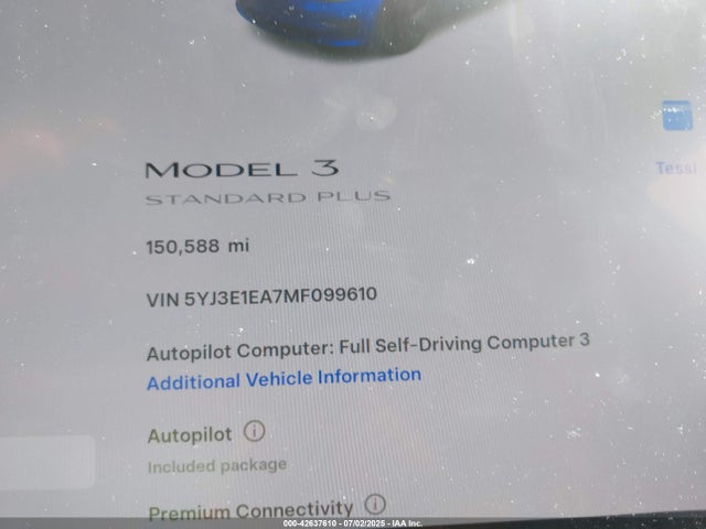 Tesla 2021 2021 5YJ3E1EA7MF099610 Image 8