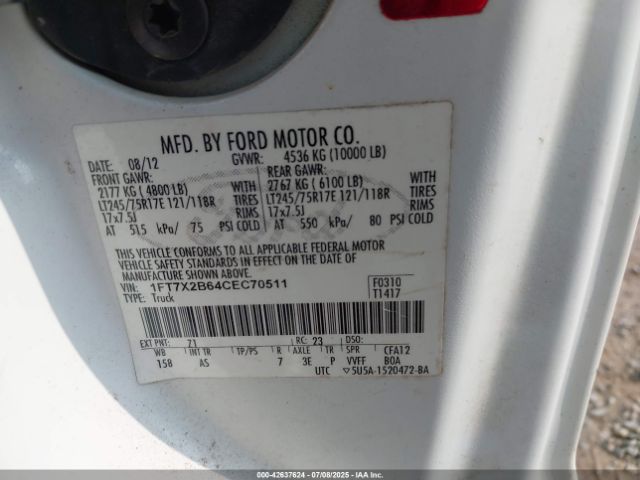 2012 FORD F-250 1FT7X2B64CEC70511 Photo 8