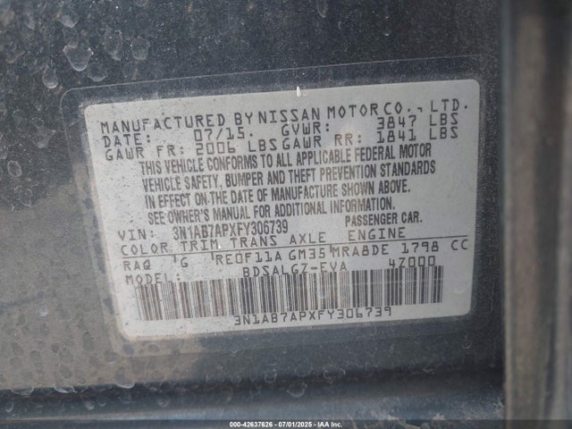 3N1AB7APXFY306739 Nissan 2015