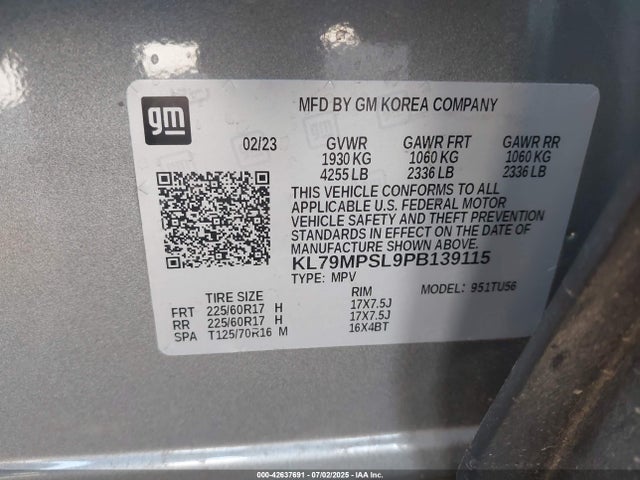 KL79MPSL9PB139115 Chevrolet l3t