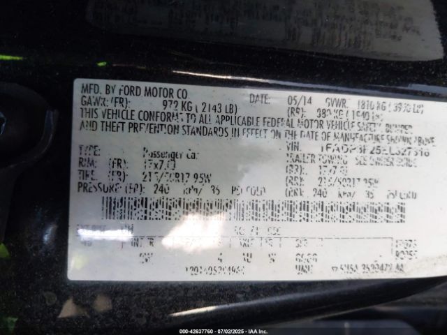 1FADP3F25EL327318 Ford 2014