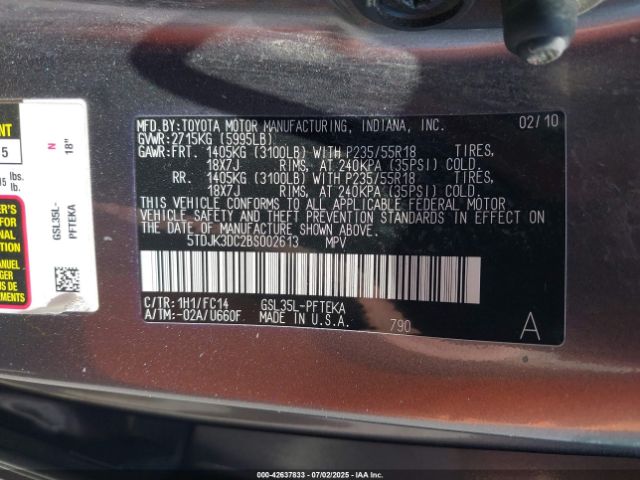 2011 TOYOTA SIENNA 5TDJK3DC2BS002613 Photo 8