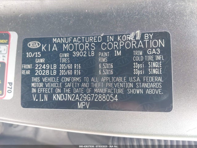 KNDJN2A29G7288054 KIA gdi gamma