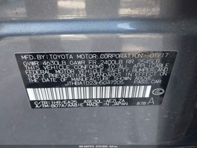 2017 LEXUS IS 200T JTHBA1D23H5047205 Photo 8
