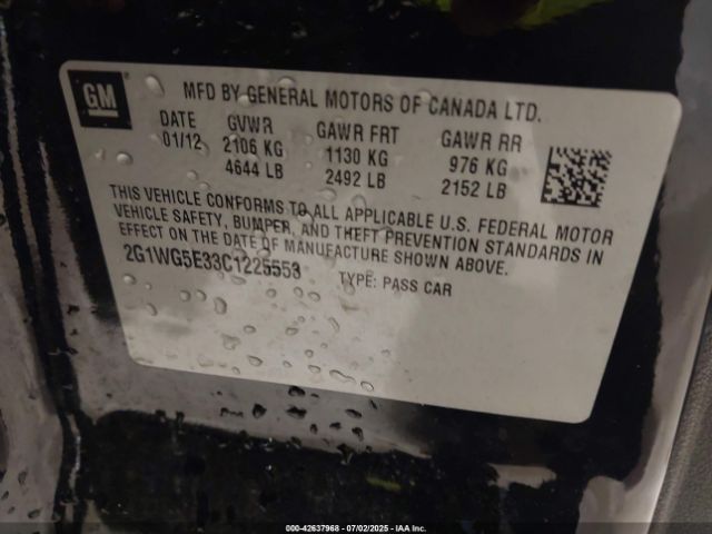 2012 CHEVROLET IMPALA 2G1WG5E33C1225553 Photo 8