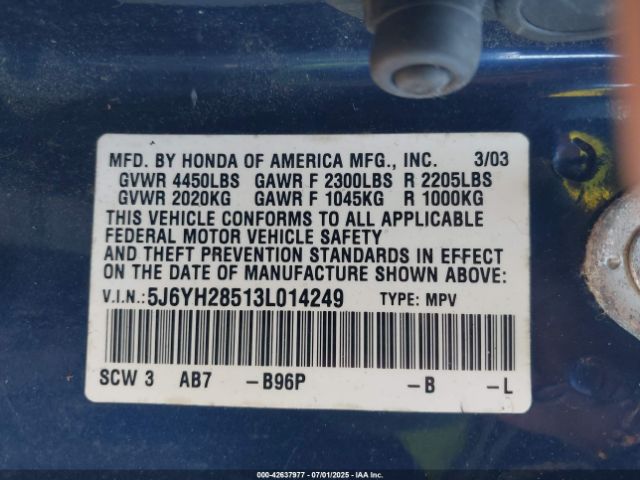 2003 HONDA ELEMENT 5J6YH28513L014249 Photo 8