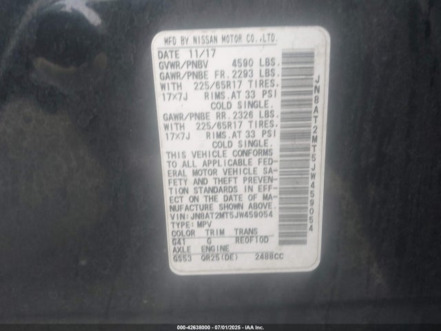 Nissan Rogue 2018 JN8AT2MT5JW459054 Image 9