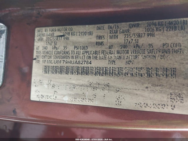 1FMCU0F79HUA82784 Ford 2.5l i-vct