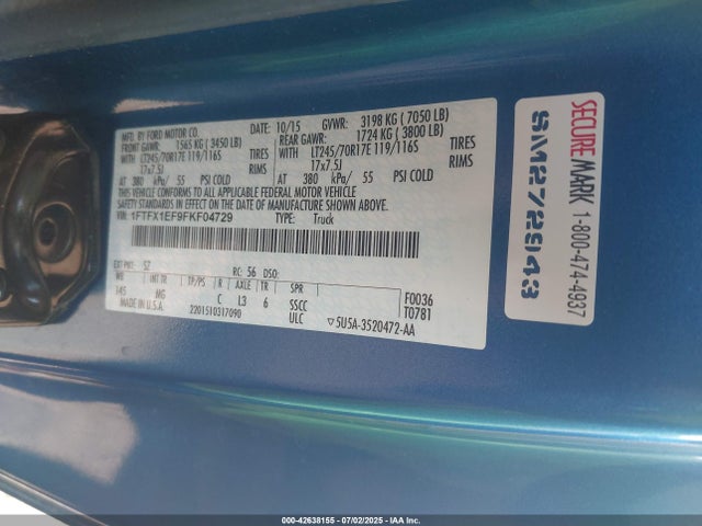 Ford 2015 2015 1FTFX1EF9FKF04729 Image 9