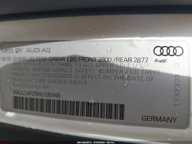 2019 AUDI A6 WAUL2AF25KN105948 Photo 8