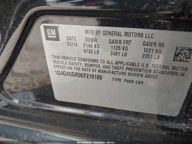 Buick luk - di, alum, bas, ecotec 2014 1G4GA5GR9EF218189 Image 9