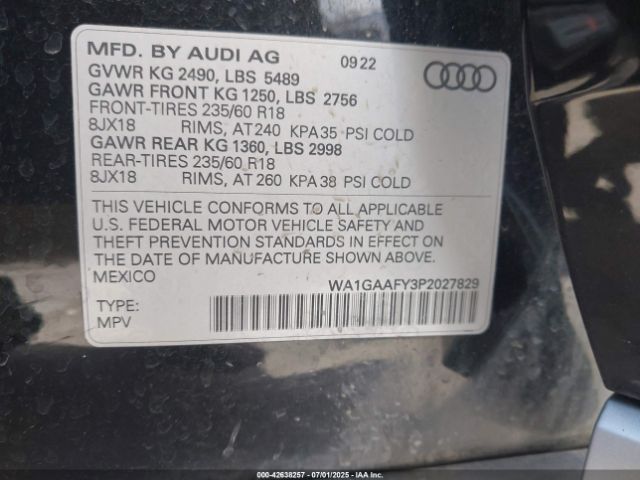 2023 AUDI Q5 WA1GAAFY3P2027829 Photo 8