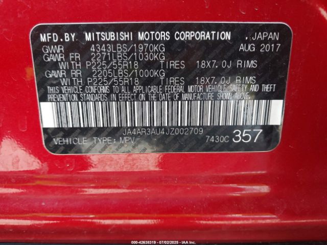 2018 MITSUBISHI OUTLANDER SPORT JA4AR3AU4JZ002709 Photo 8