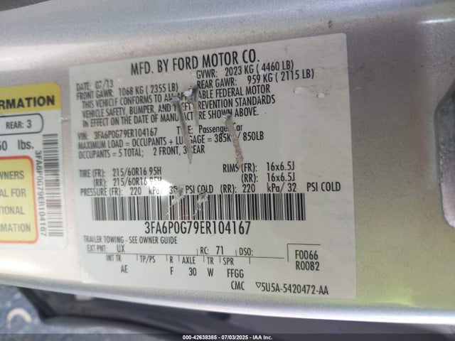 Ford 2014 2014 3FA6P0G79ER104167 Image 9