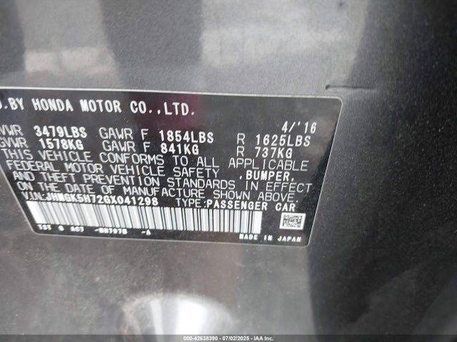 JHMGK5H72GX041298 Honda l15b1