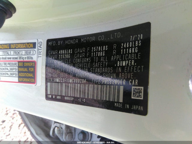 Honda Leb3 2021 JHMZC5F15MC000204 Image 9