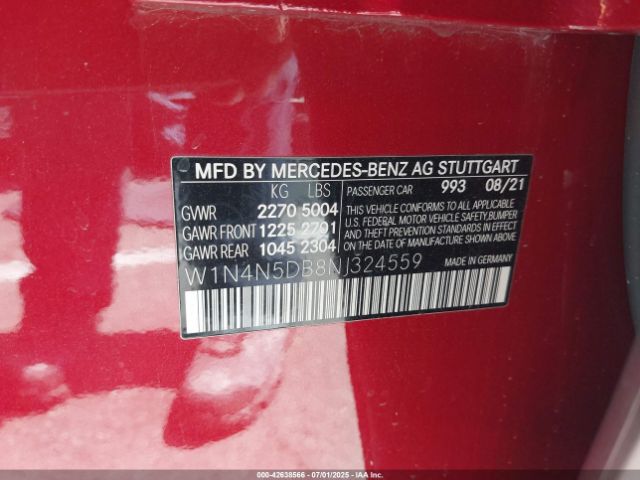 W1N4N5DB8NJ324559 Mercedes-Benz m139q