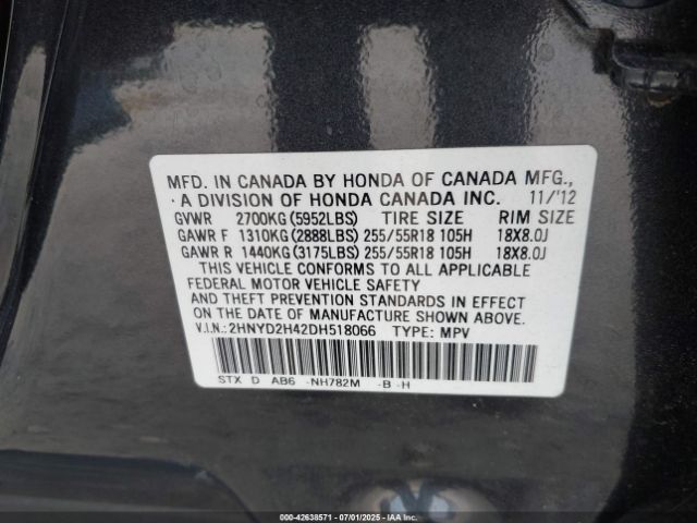 2013 ACURA MDX 2HNYD2H42DH518066 Photo 8