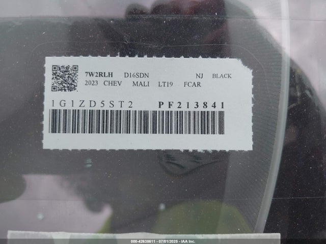 1G1ZD5ST2PF213841 Chevrolet lfv