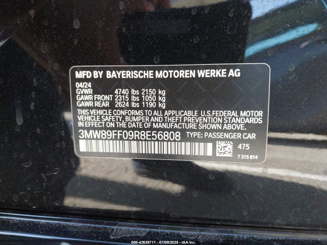 BMW 330I 2024 3MW89FF09R8E56808 Image 9