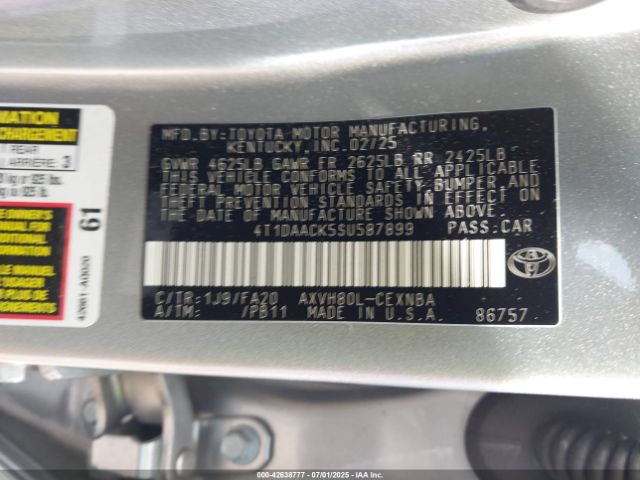 2025 TOYOTA CAMRY 4T1DAACK5SU587899 Photo 8