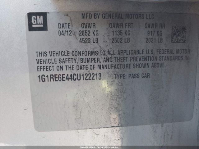 2012 CHEVROLET VOLT 1G1RE6E44CU122213 Photo 8