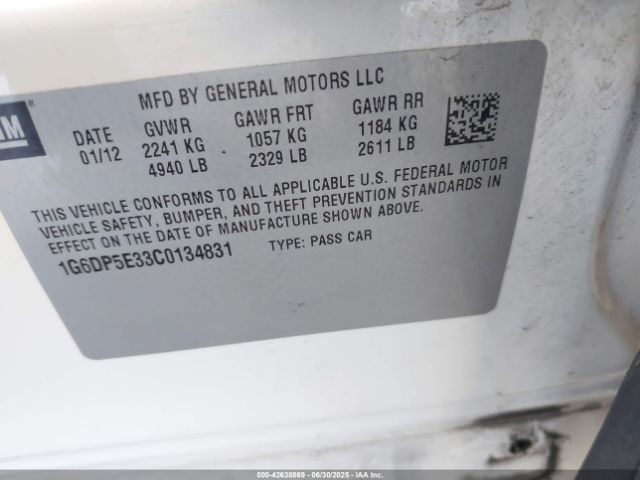 2012 CADILLAC CTS 1G6DP5E33C0134831 Photo 8