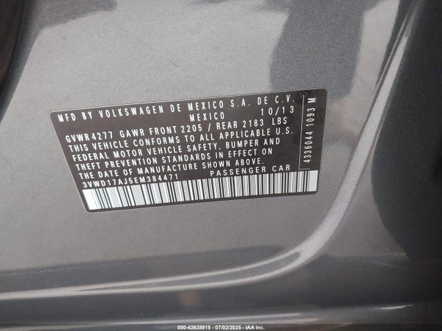 3VWD17AJ5EM384471 Volkswagen 2014